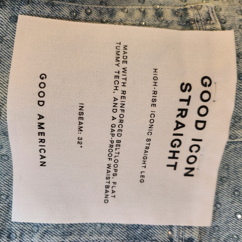Good American Gem Good Icon High-Rise Straight-Leg Jeans - Picture 8 of 10